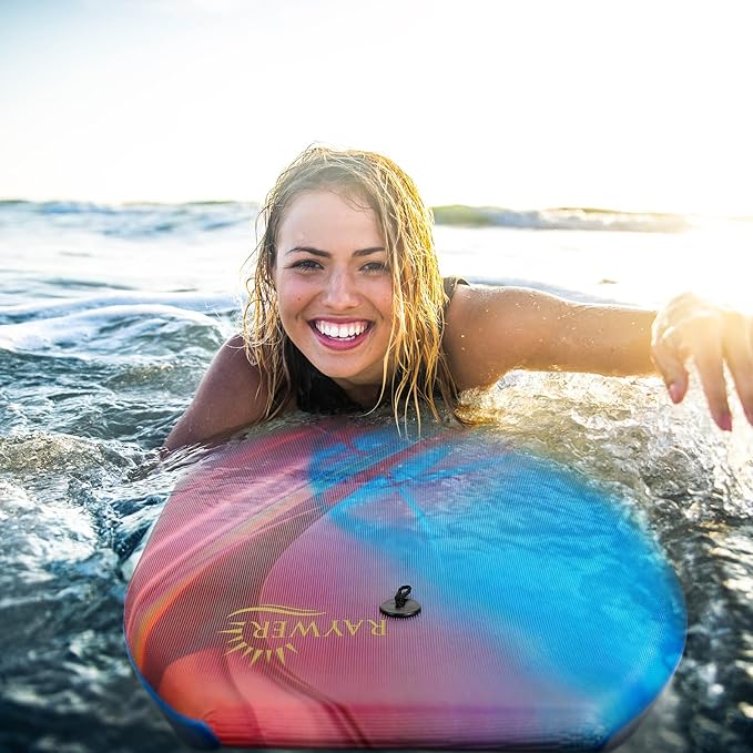 Body Board Lightweight with EPS Core, HDPE Slick Bottom, Leash & Adjustable Wrist Rope, Great Surfing for Kids and Adults