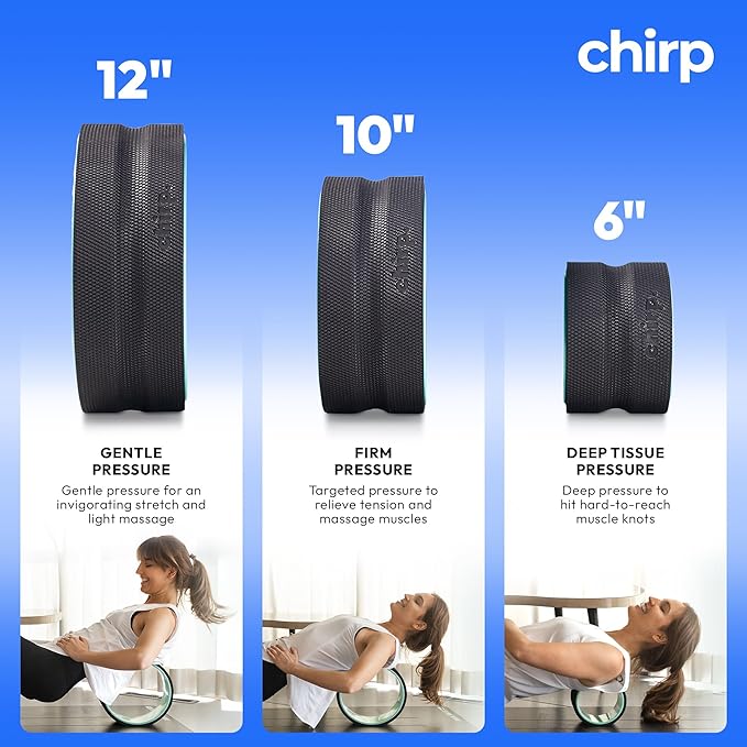 Chirp Wheel Foam Roller - Targeted Back & Neck Pain Relief, Muscle Massage, Trigger Point Therapy, High-Density Foam Tool for Physical Therapy, Stretching & Exercise, 500lbs Capacity, 6 Inch Mint