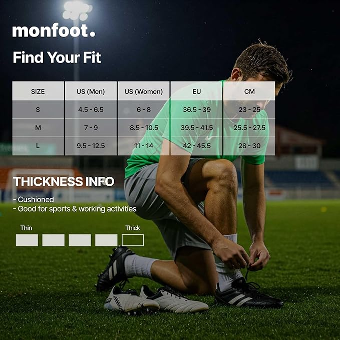 MONFOOT Men's/Women's 6 Pairs Daily Cushion Comfort Fit Performance Quarter Ankle Socks Multipack