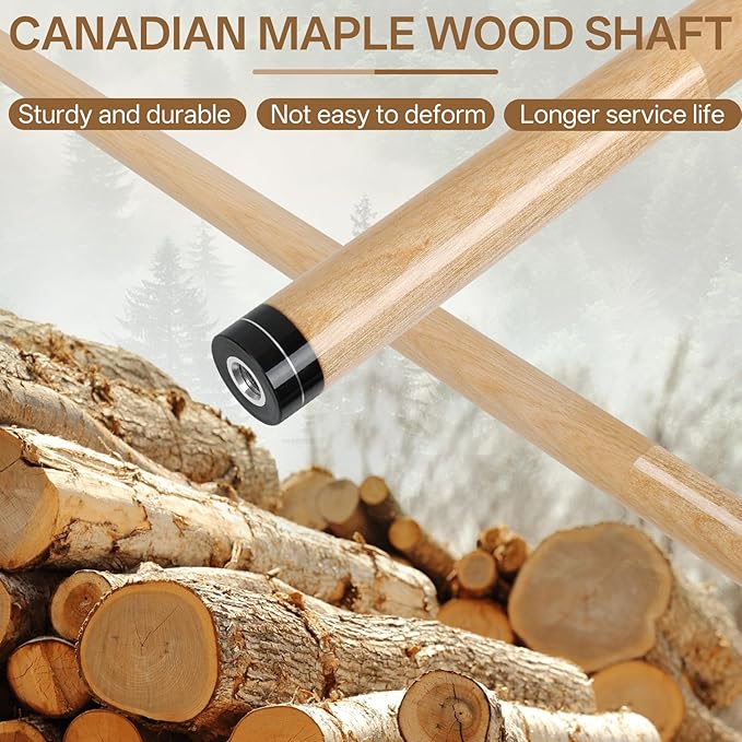 Kmise 4 Pieces Pool Cue Stick, 58??Pool Cues, 18 19 20 21 oz Canadian Maple, Pool Sticks for Adults, Billiard House Home Bar Pool Stick, Durable, Suitable for Professional Billiard Players