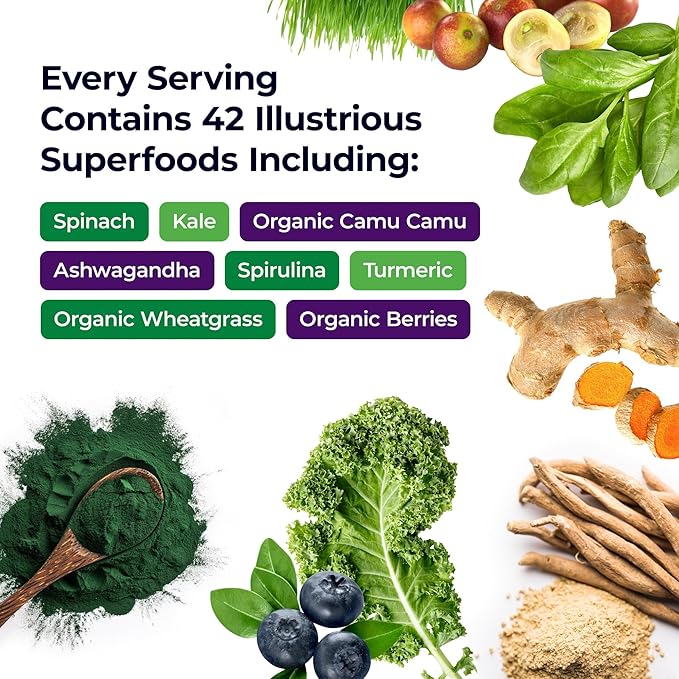 Paradise Herbs ORAC Energy Greens, Apple Superfood Powder, Over 40,000 ORAC Antioxidants, Organic Greens, Berries, Mushrooms & Probiotics, Non-GMO, Gluten-Free, 25 Servings
