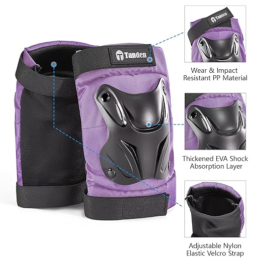 Skating Protective Gear Kids Toddler Knee Pads and Elbow Pads Set, Bike Protection for Kids Wrist Guards for Roller Skating Skateboarding Cycling Purple