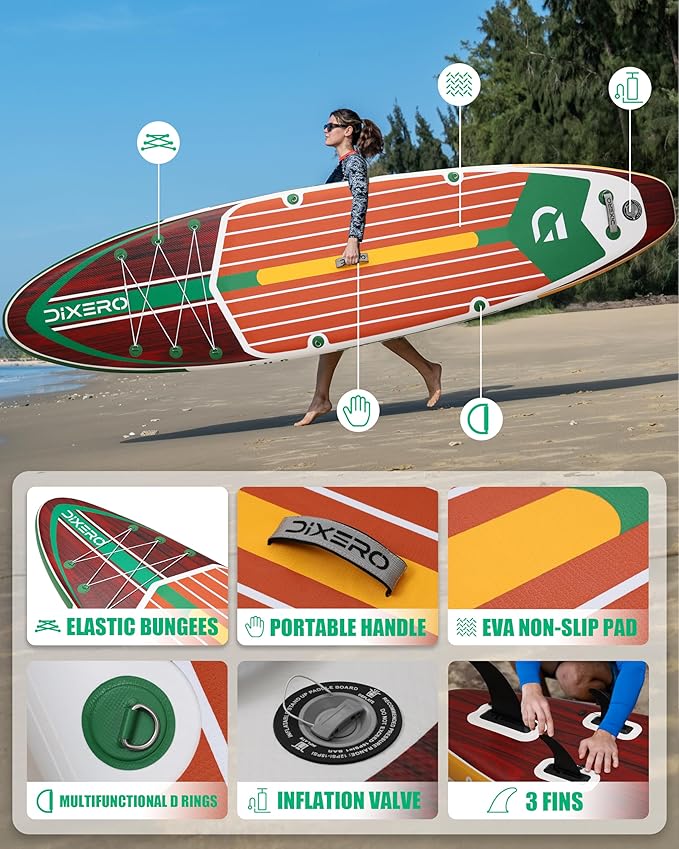 Inflatable Stand Up Paddle Board with SUP Accessories, Anti-Slip EVA Deck, 11'*33" Inflatable Paddle Boards for Adults & Youth of All Skill Levels