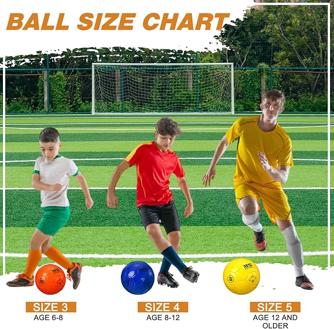 Deflated Soccer Balls with Pump Bulk Outdoor and Indoor Training Practice Soccer Ball Machine Stitched for Sports Birthday Gift Party Supplies