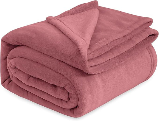 Bedsure Fleece King Size Blankets for Bed Rose Pink - Soft Lightweight Plush Cozy Fuzzy Luxury Microfiber, 108x90 inches
