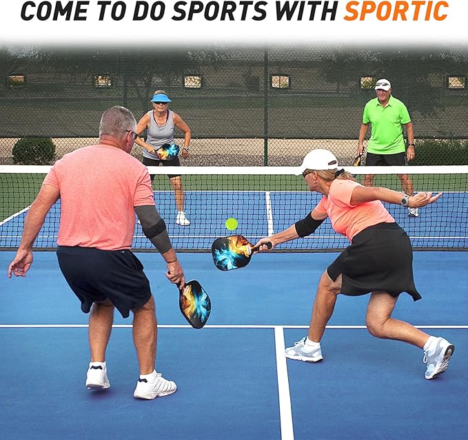 SPORTIC 22FT Pickleball Net Set – Regulation Size Portable Net with Carry Bag, Court Markers, Quick Setup Steel Frame for Driveway, Backyard, Indoor & Outdoor