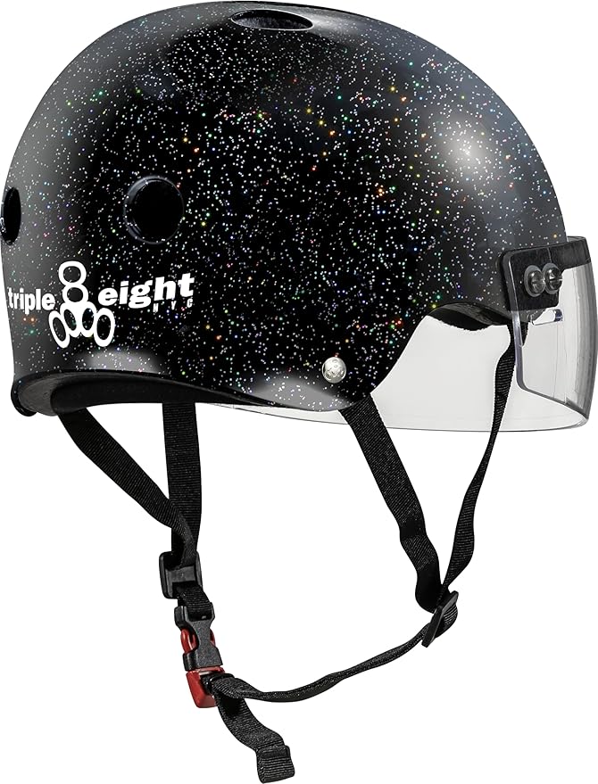 Triple Eight The Certified Sweatsaver Helmet with Visor for Roller Derby, Skateboarding and BMX