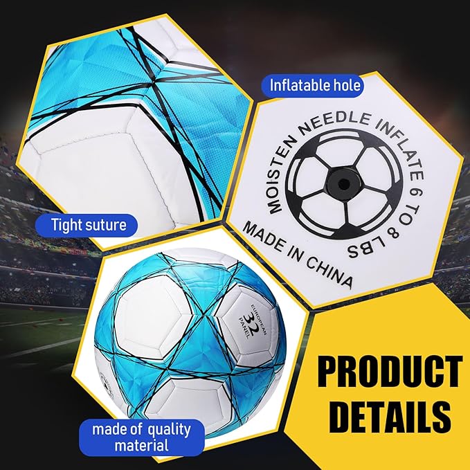 Jerify 4 Pcs Sport Balls Set Official Size Athletic Balls Include Soccer, Football, Basketball, Volleyball for Indoor Outdoor Game Teens Youth Adult Operation Christmas Ball Gifts