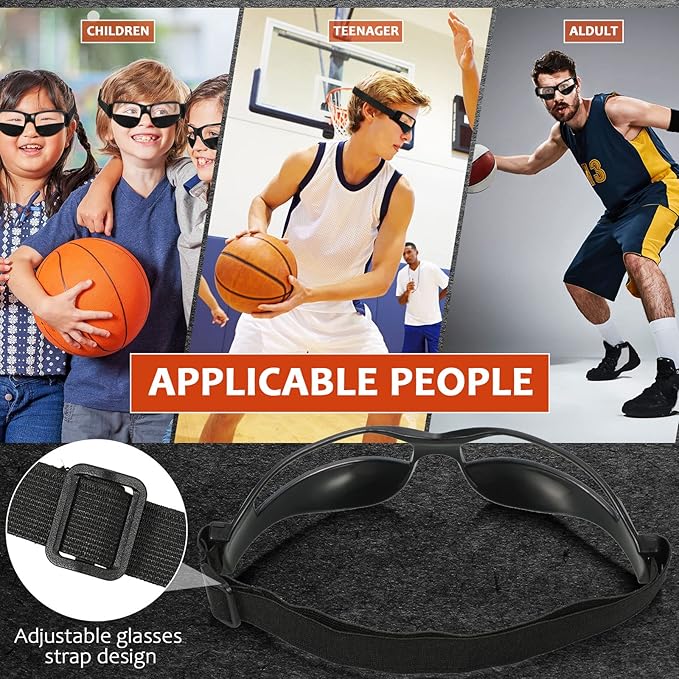 Weewooday 20 Pieces Adjustable Lightweight Basketball Dribbling Goggles, No Look Eye Goggles for Sport Dribble Training