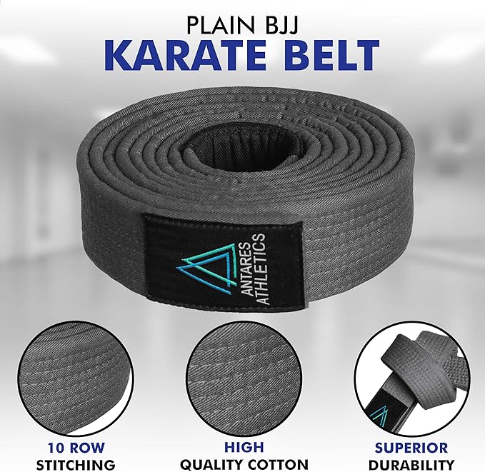 BJJ Belt for Men & Women Brazilian Jiu Jitsu Belt with Ranking Stripes Sleeve Bar Kids Jiu Jitsu Gi Belt