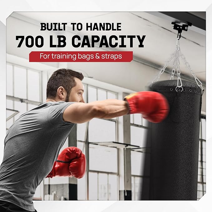 Yes4All Punching Bag Hanger, Stainless Steel Swivel Chain with 4 Snap Hooks for Heavy Bag, Gym Swing, Trapeze, and Hammock