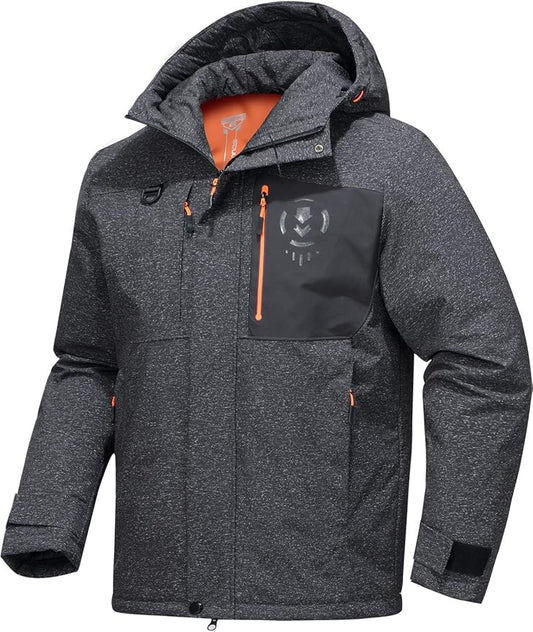 Men's Winter Jacket Waterproof Ski Snow Coat Windproof Snowboard Hooded Raincoats with Warm Graphene lining
