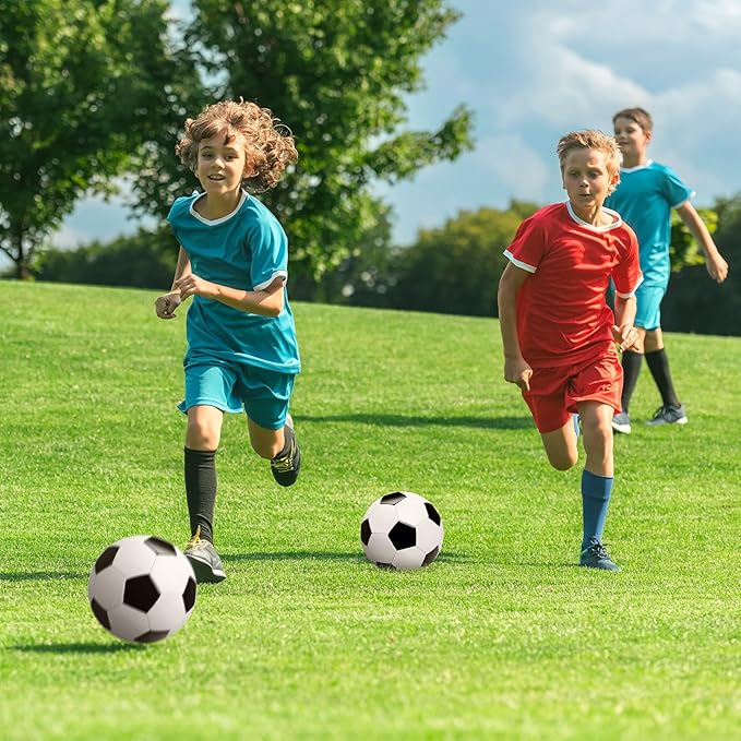 Soccer Ball Size 2 Size 3 Size 4 Size 5 with Pump - Single, 2 or 3 Pack - Official Size & Weight - Classic Indoor Outdoor Soccer Long-Lasting - Ideal Gift for Toddler Kids Boys Girls Youth Adult