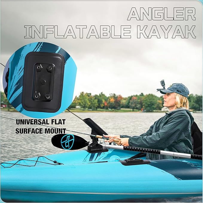 UPWELL 11'/14'6”Inflatable Kayak with Drop Stitch Floor and Accessories Including Kayak Seat with Thickened Cushion, Paddle, Fin, Repair Kits, Carry Bag and Hand Pump