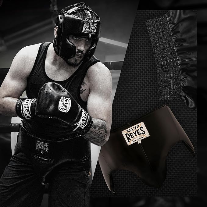 CLETO REYES Kidney and Foul Groin Protector, Boxing Training Equipment, Protective Gear for Men, Black