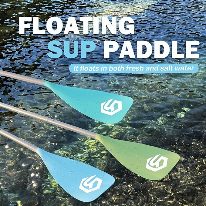 SUP Paddle - Paddle Board Paddle 4 Piece Stand Up Paddleboard Paddles Lightweight Floating Kayak Paddle - Light Blue - Lake Green - Light Green
