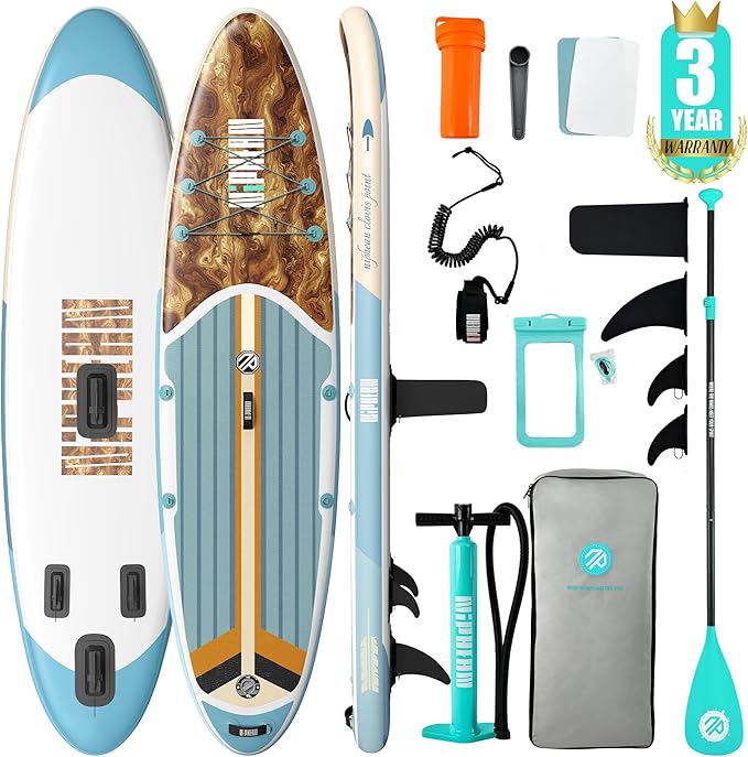 Niphean Inflatable Stand Up Paddle Board with SUP Accessories, Anti-Slip EVA Deck, 10’6’’ Inflatable Paddle Boards for Adults & Youth of All Skill Levels