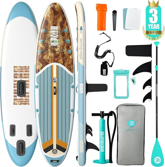 Niphean Inflatable Stand Up Paddle Board with SUP Accessories, Anti-Slip EVA Deck, 10’6’’ Inflatable Paddle Boards for Adults & Youth of All Skill Levels