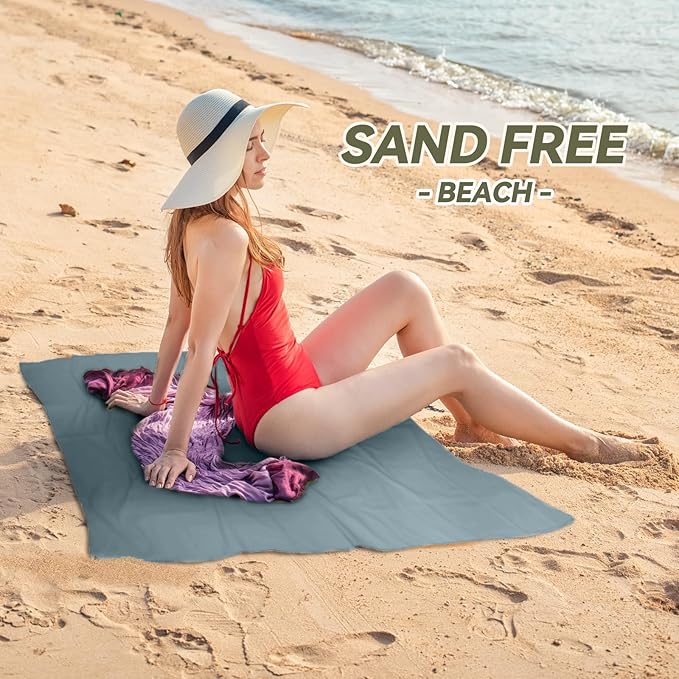Microfiber Beach Towel-Perfect for Travel, Sports, Camping, Swimming, Yoga, Gym- Quick Dry, Sand Free, Compact, Lightweight, Absorbent (Grey,Medium(130x70cm, 51x27”))
