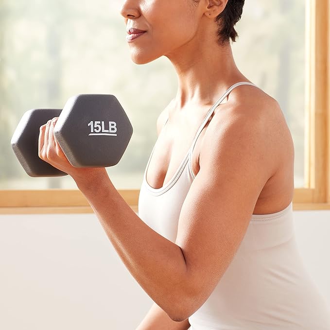 Amazon Basics Neoprene Dumbbell Hand Weights for Exercise and Muscle Toning