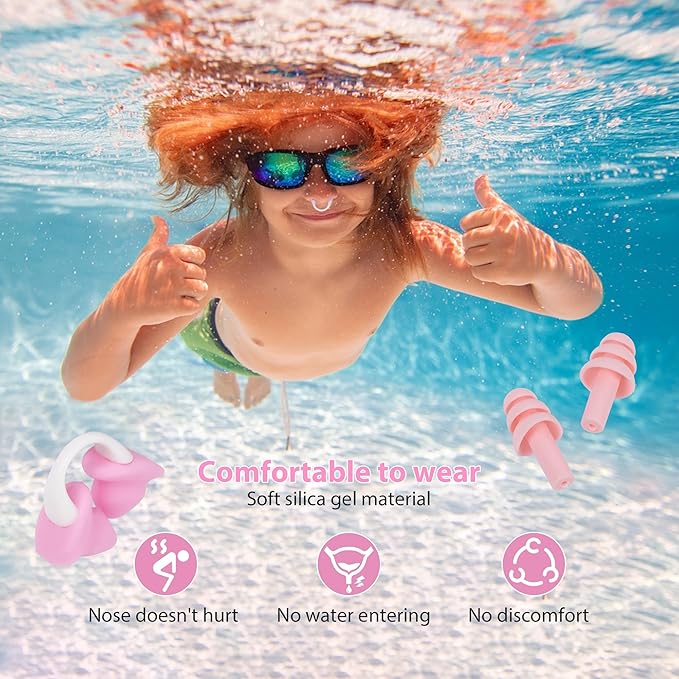 Nose Plugs for Swimming for Kids(Age 4-7),Painless Nose Clip for Swimming, Ensure Comfort and Safety in The Water