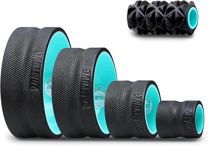 5 Pack Zomyove Foam Roller- Back Wheel for Deep Tissue Massage, XR Foot Massage Roller for Targeted Massage for Plantar Fasciitis and Foot Fatigue, Roller Kit for Physical Therapy & Exercise