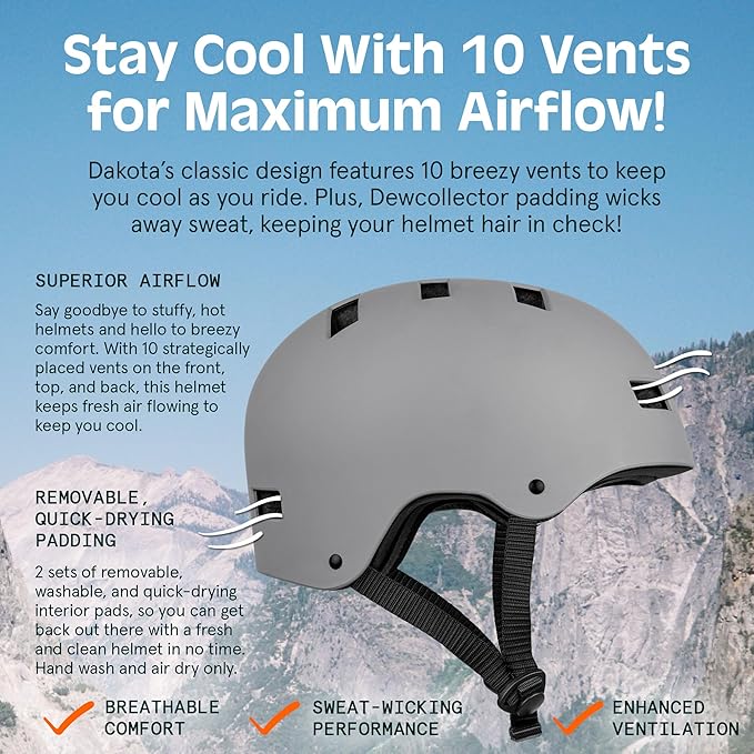 Retrospec Dakota Adult Bike Helmet for Adults - Multi-Sport Protection for BMX, Skating, Scooter, and Skate - Adult Men Skateboard Helmets