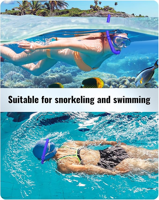W WSTOO Adults Diving Snorkel Breathing Tube Silicone Flexible Foldable Snorkel Anti-Drop for Freediving Swim Training,Diving and Scuba Diving,Easy to Carry for Travel