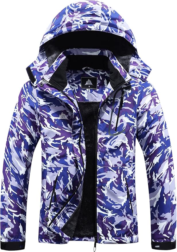 MOERDENG Women's Waterproof Ski Jacket Warm Winter Coat Outdoor Windbreaker Hiking Snowboarding Jacket