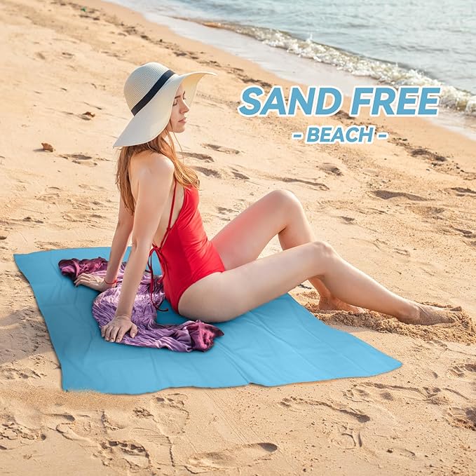 Microfiber Beach Towel-Perfect for Travel, Sports, Camping, Swimming, Yoga, Gym- Quick Dry, Sand Free, Compact, Lightweight, Absorbent (Marine Blue,Small(101x50cm, 40x20”))