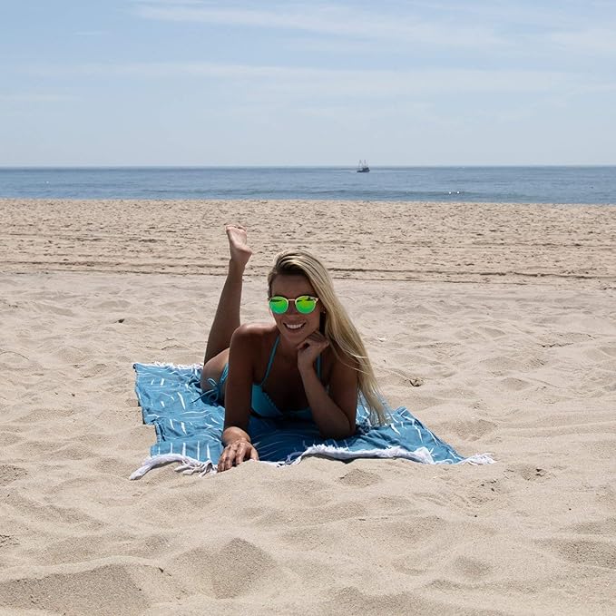 Mosobam 4pc Soft Fouta Peshtemal 35X70, Green-Navy-Charcoal-Coral, Fall Cacala Fleece Blankets, Luxury Sarong, Hamam Towel, Lightweight Outdoor Picnic Blanket Throw, Viscose Made from Bamboo