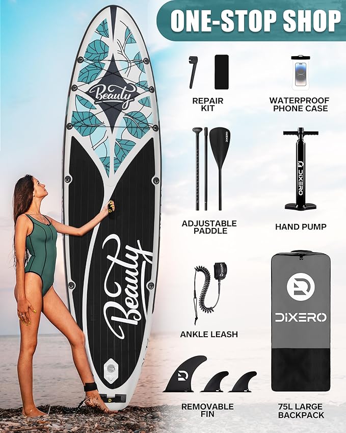 Inflatable Stand Up Paddle Board with SUP Accessories, Anti-Slip EVA Deck, 11'*33" Inflatable Paddle Boards for Adults & Youth of All Skill Levels