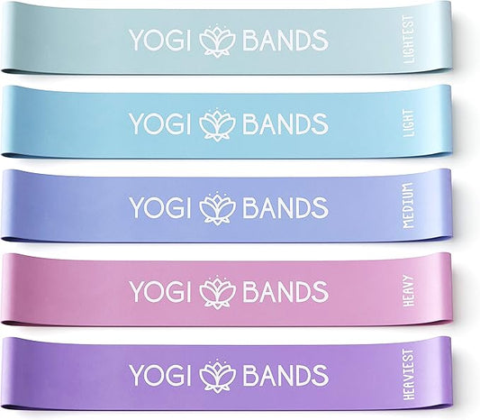 XNM Creations Yogi Bands - Loop Resistance Bands for Working Out, Fitness and Yoga Exercise – Set of 5 Pastel Exercise Bands
