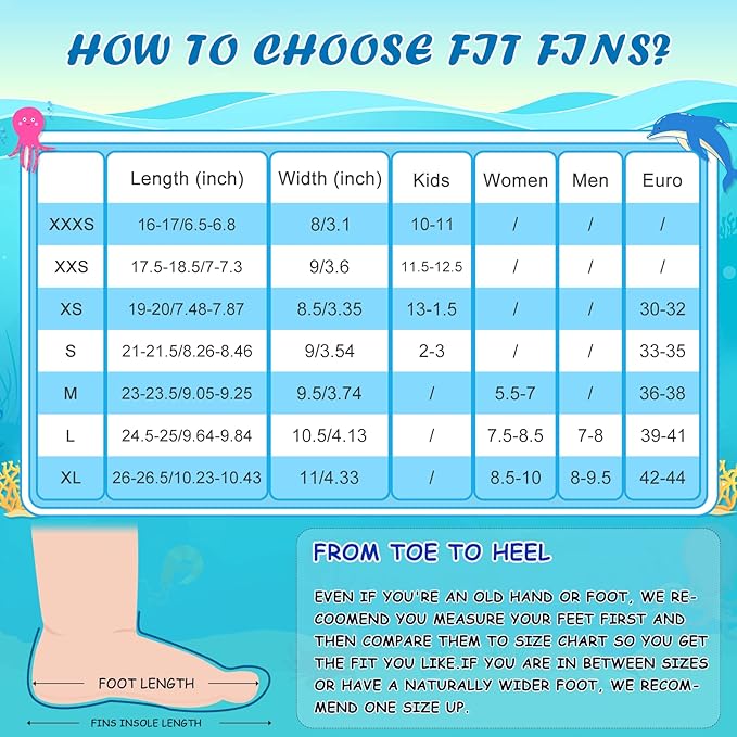 Gintenco Swim Fins, Kids Swim Training Fins for Lap Swimming, Travel Size Flippers with Mesh Bag, Silicone Swimming Fins for Kids Teens Adults Women Men