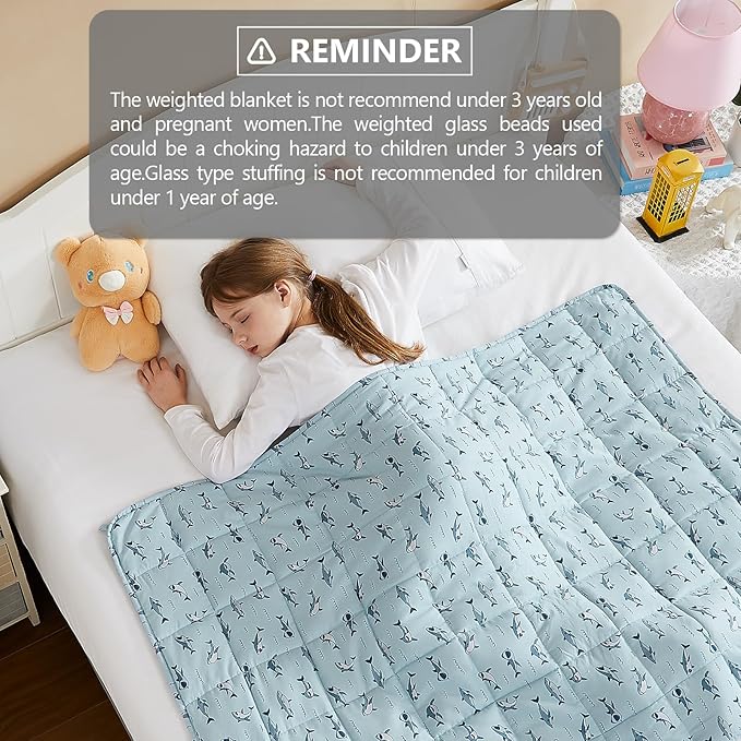 L'AGRATY Weighted Blanket - 36"x48" 5lbs Weighted Blanket Microfiber Material with Glass Beads Small Blanket for All-Season Summer Fall Winter Soft Thick Blanket