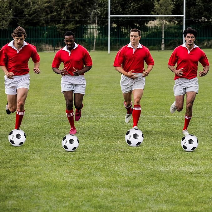 Sotiff 24 Pcs Size 5/4 Soccer Ball Bulk with 24 Pump Deflated Soccer Balls for Kids Teen Football Bulk for Game Training School Team Sports Adults Player Practice Outdoor