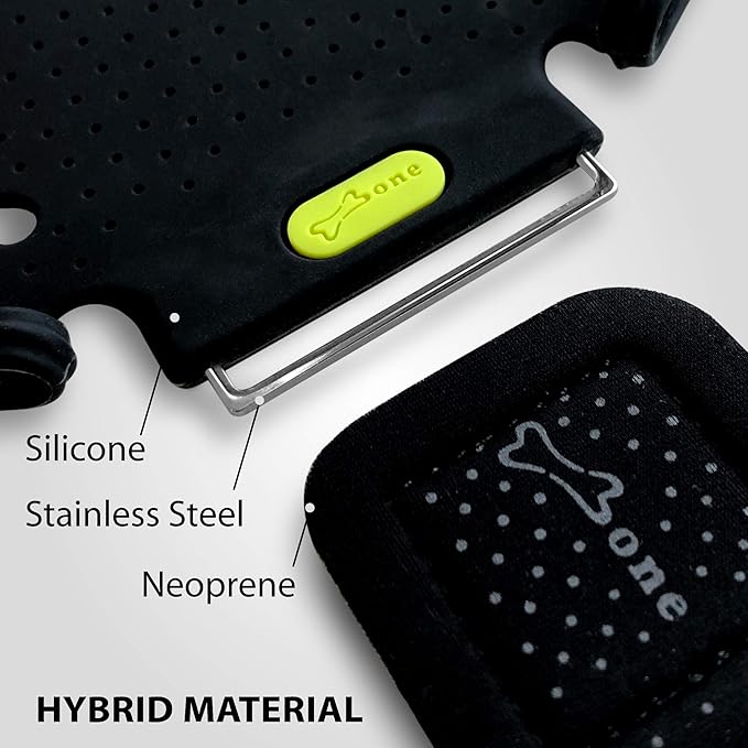 【Bone】 Run Tie Running Armband Phone Holder, Cell Phone Arm Band for Apple iPhone 14 13 12 11 Pro Max Mini XS XR X 8 7 6 Plus Galaxy S10 S9 S8 Smartphone, Phone Size 4-6.7" Black XL
