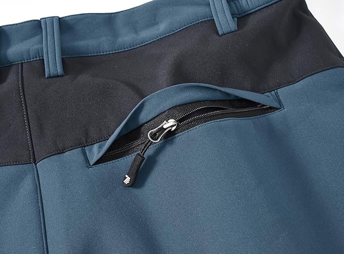 YSENTO Men's Fleece Lined Ski Snow Pants Winter Waterproof Softshell Insulated Hiking Cargo Pants