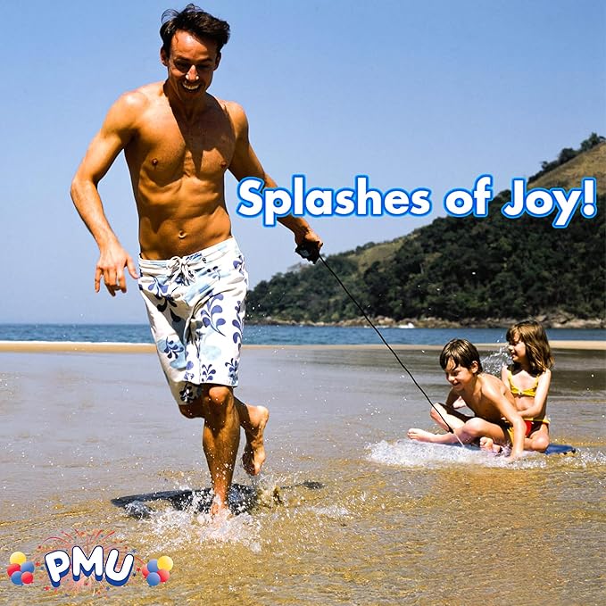 PMU 33 Inch Blue Bodyboard - Lightweight Wrist Leash, Slick Bottom Boards for Beach, Sea & Pool - Surfing Board for Kids, Teens & Adults Wave Conditions Pkg/1