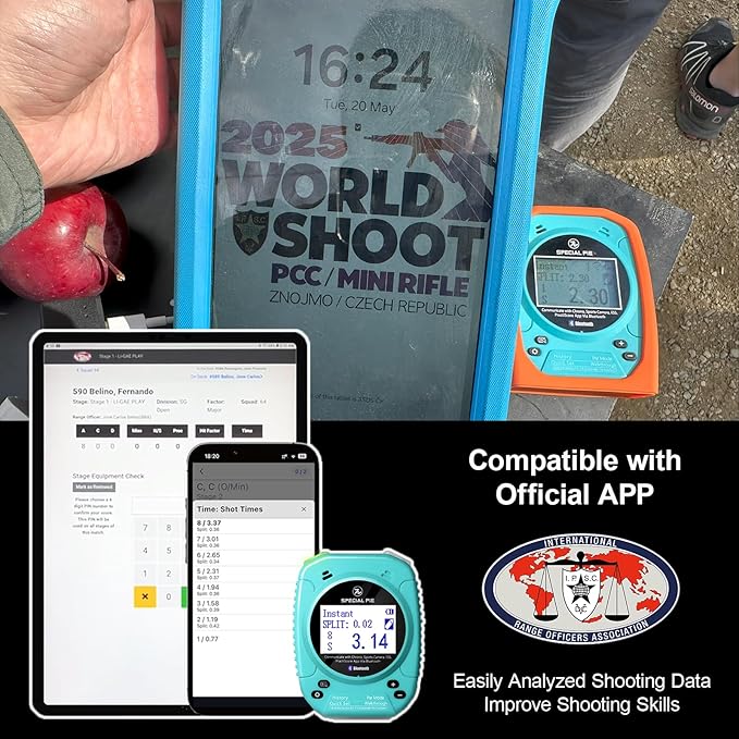Shot Timer for Shooting Competition - IPSC,USPSA,IDPA,Shot Timer for Training&Dry Fire,Compatible with APP,Camera,Chronograph