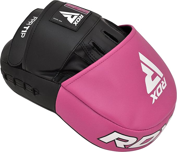 RDX Boxing Pads Focus Mitts, Maya Hide Leather Curved Hook and Jab Target Hand Pads, Great for MMA, Kickboxing, Martial Arts, Muay Thai, Karate Training, Padded Punching, Coaching Strike Shield
