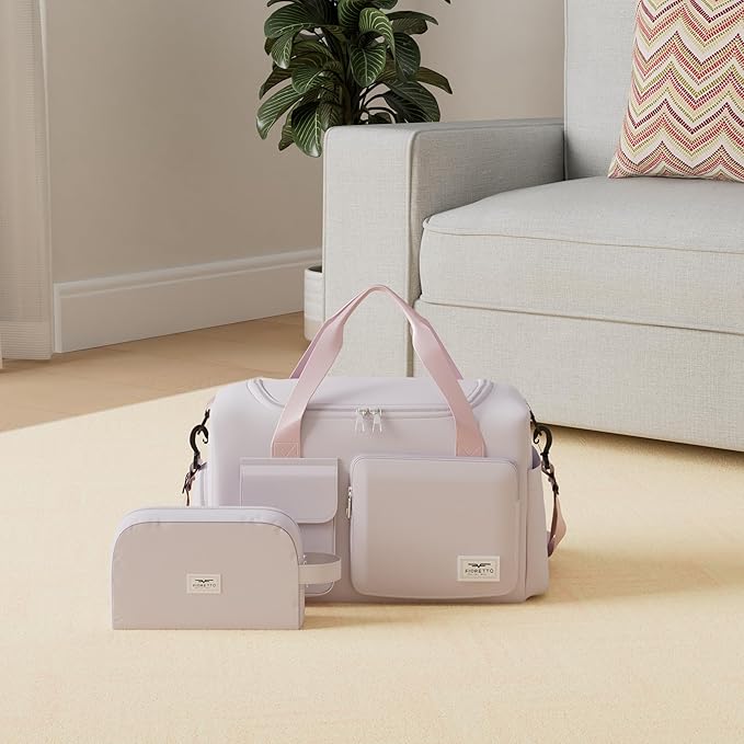 FIORETTO Women's Gym Duffle Bag with Shoes Compartment, 37L Capacity, Ideal for Travel, Gym, Sports, Duffel, Weekender