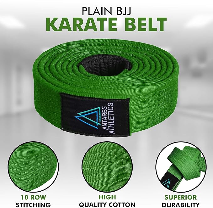 BJJ Belt for Men & Women Brazilian Jiu Jitsu Belt with Ranking Stripes Sleeve Bar Kids Jiu Jitsu Gi Belt