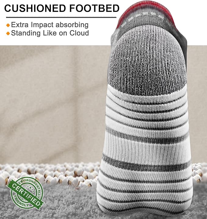 KEMISANT Men Running Socks,Active Ankle Socks No show Cushioned Footbed Arch Support