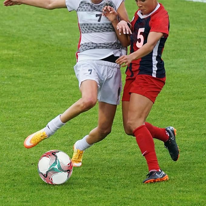 Soccer Balls Size 3 4 5 for Boys Girls Adults Training Soccer Ball for Lawn Indoor Outdoor Sports Red Blue Green Black White