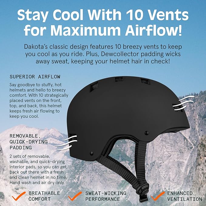 Retrospec Dakota Adult Bike Helmet for Adults - Multi-Sport Protection for BMX, Skating, Scooter, and Skate - Adult Men Skateboard Helmets
