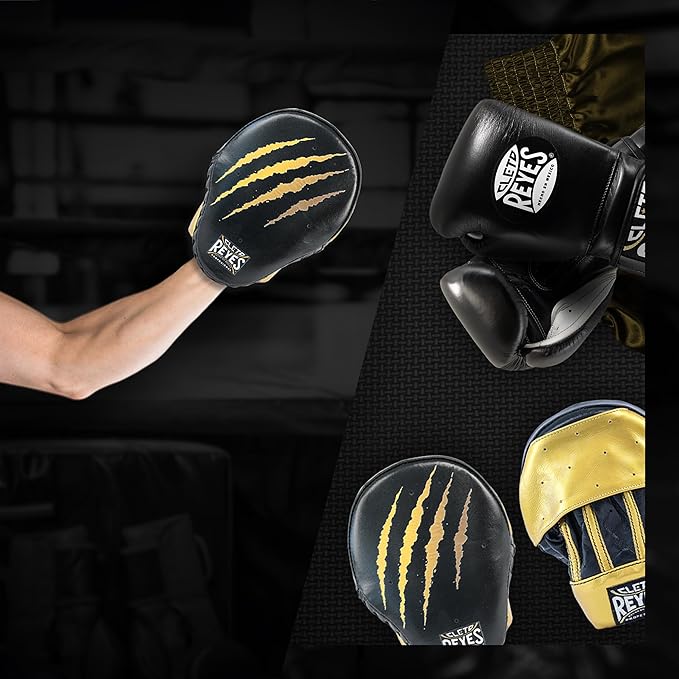 CLETO REYES Boxing Punching Mitts, Focus Sparring Striking Training Punch Pads, MMA, Kickboxing, Muay Thai, Leather