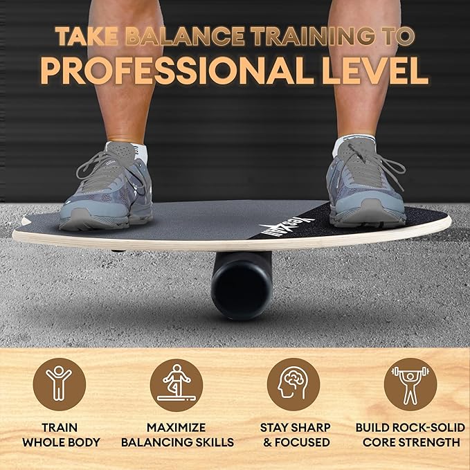 Yes4All Balance Board Sports Trainer, Surf Trainer Board With Adjustable Stoppers, Improve Core Strength and Balance Control