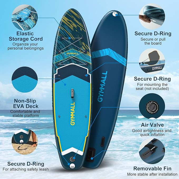 Paddle Board, Inflatable Stand Up SUP Paddle Boards for Adults & Youths of All Skill Levels, Wide & Non-Slip Deck Design Blow Up Paddleboards with Premium Accessories & Storage Bag