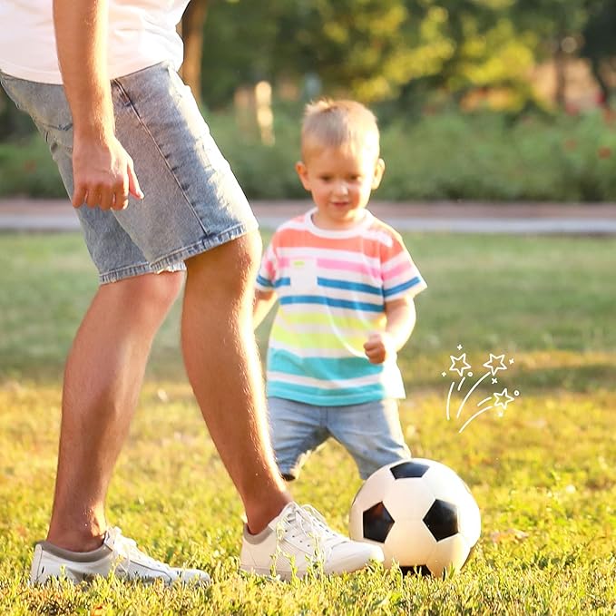 Soccer Ball Size 3/4/5 with Pump & Bag - Pack of 1, 2 or 3 - Official Size & Weight - Classic Black & White - Indoor Outdoor Use - Durable & Long-Lasting - Ideal Gift for Toddler, Kids, Youth & Adults